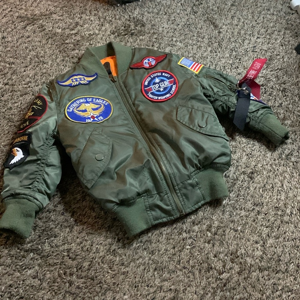 Multi patchwork Little boys bomber jacket